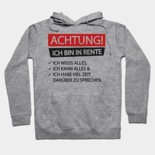 Achtung ich bin in rente (black) Hoodie